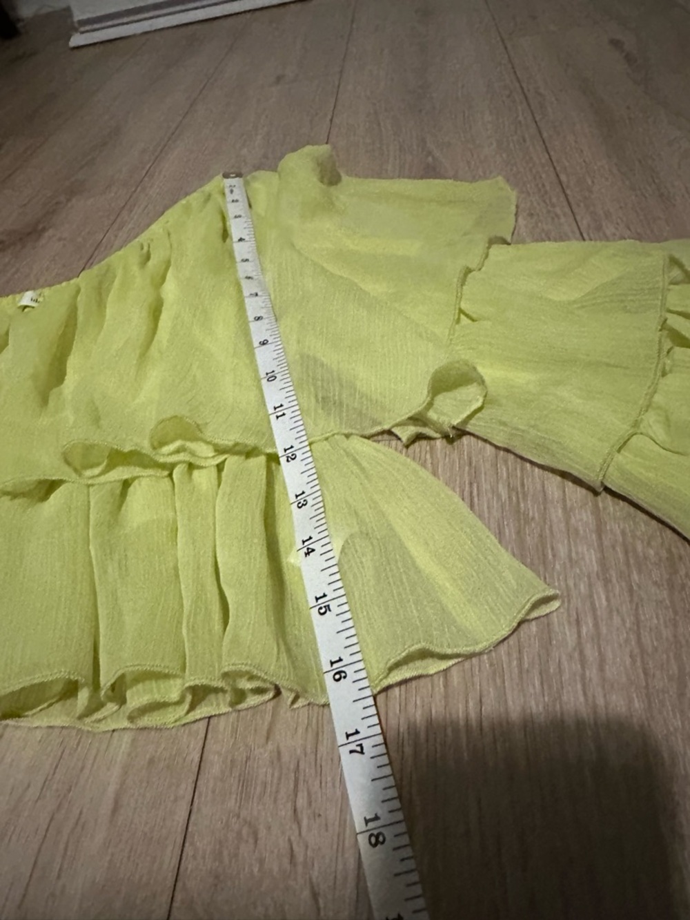 One-Shoulder Lime Ruffle Blouse - Women - Picture 5 of 7